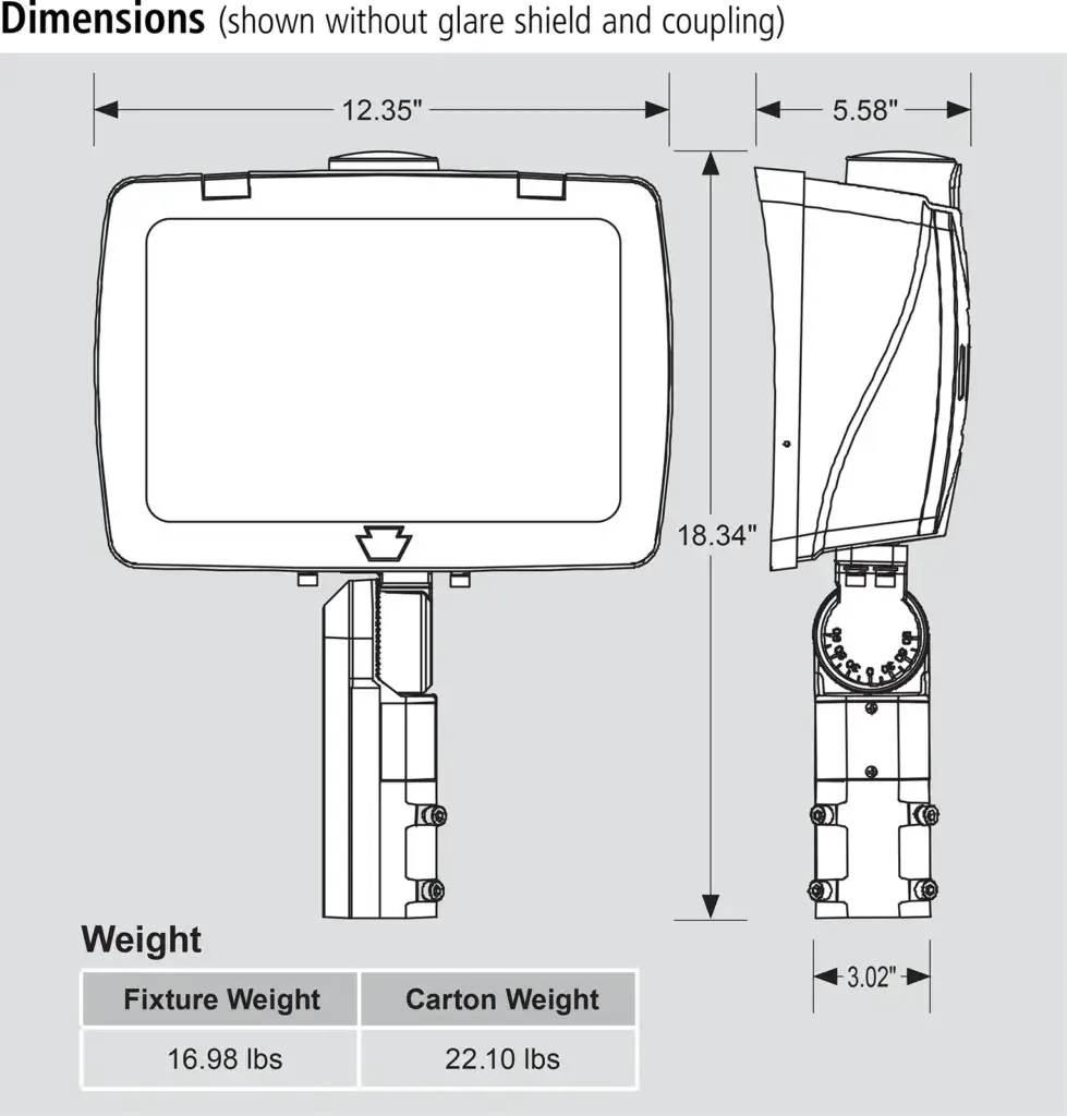 HL-HPFLED Heliport High Power LED Floodlight dimensions